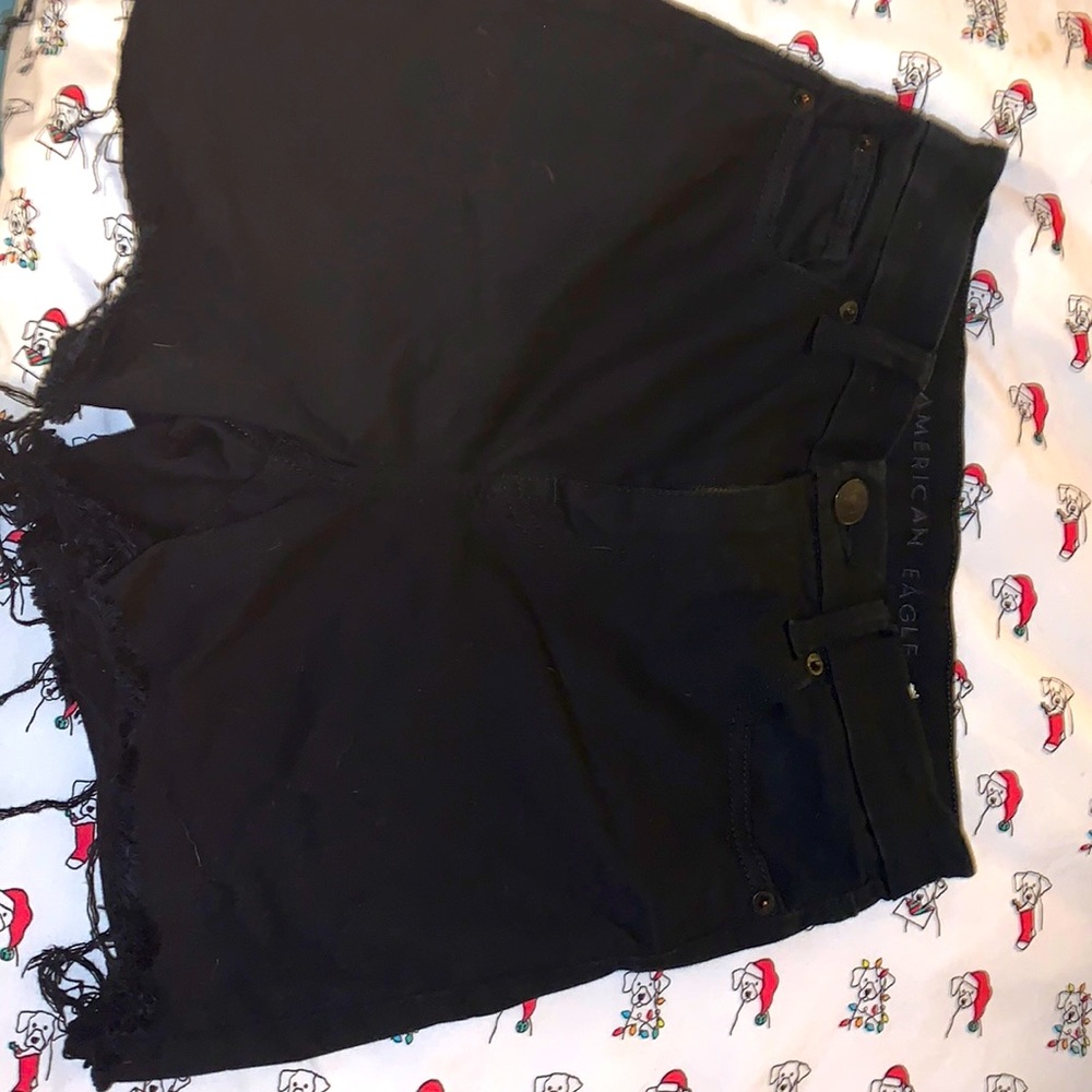 Black American eagle jean shorts